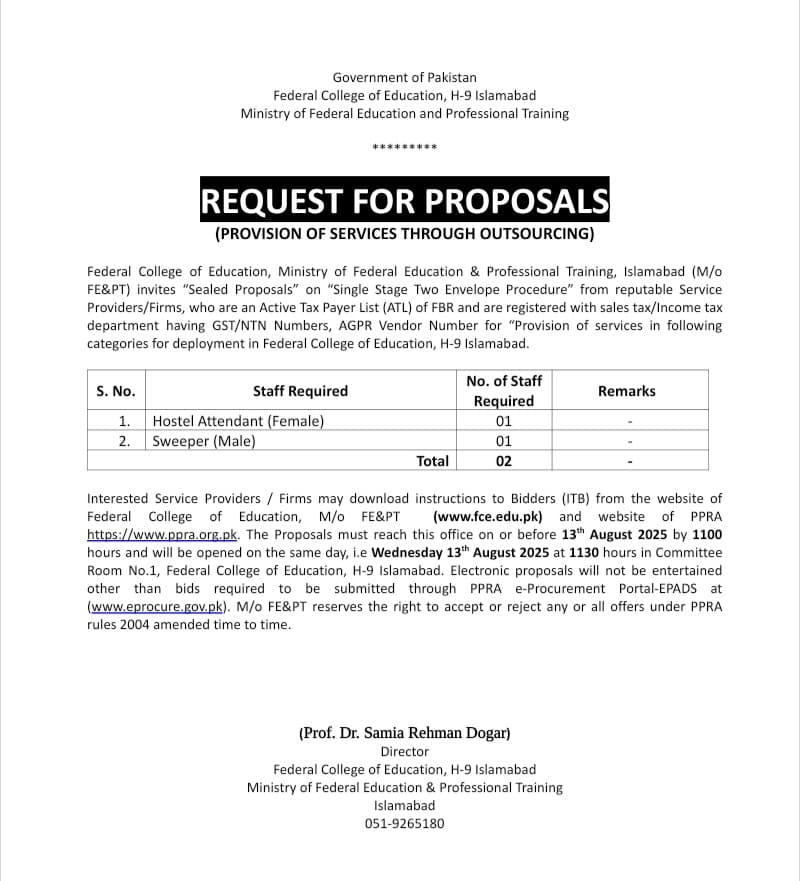 Request for proposals